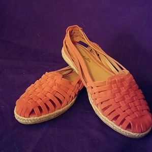 Cute Orange Leather Sandals